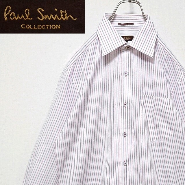 【クリーニング済】 ポールスミス コレクション ストライプ メンズ 長袖 シャツ