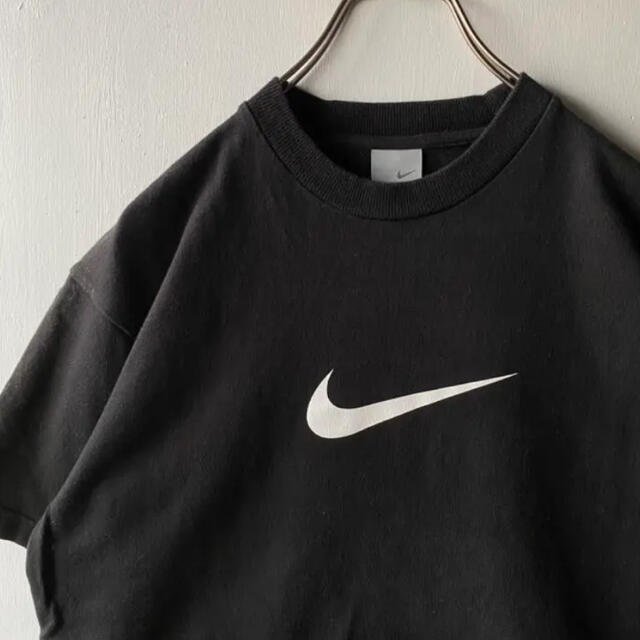 00’s Nike ナイキ ビッグロゴ 厚手 Tシャツ ブラック 黒 スケーター